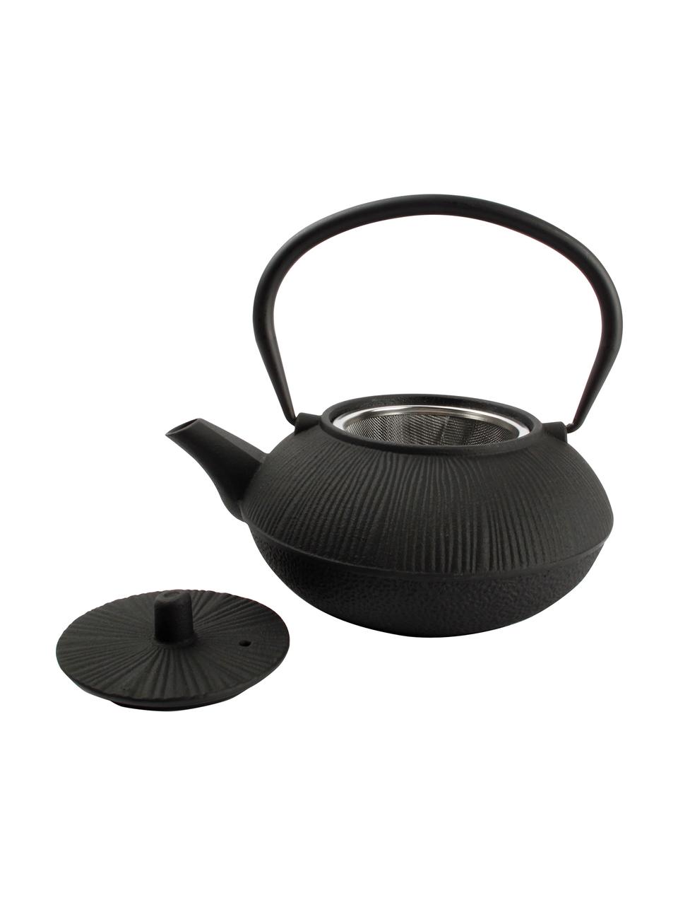 Theepot Gusina, 800 ml, Pot: gecoat metaal, Zeef: edelstaal, Zwart, 800 ml