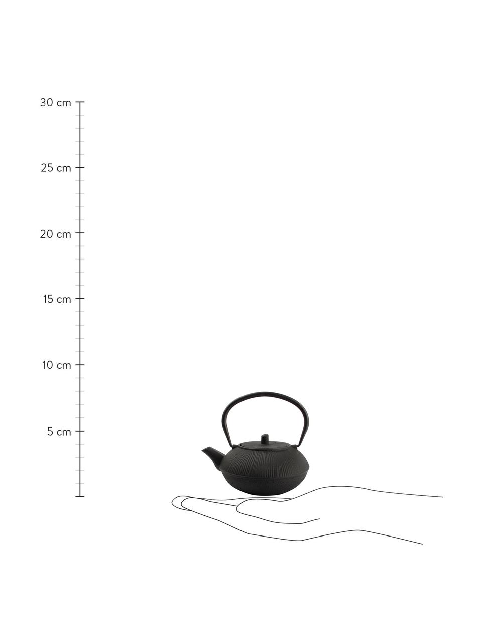 Theepot Gusina, 800 ml, Pot: gecoat metaal, Zeef: edelstaal, Zwart, 800 ml