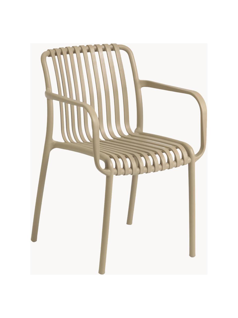 Tuin armstoel Isabellini, Kunststof, Beige, B 54 x D 49 cm