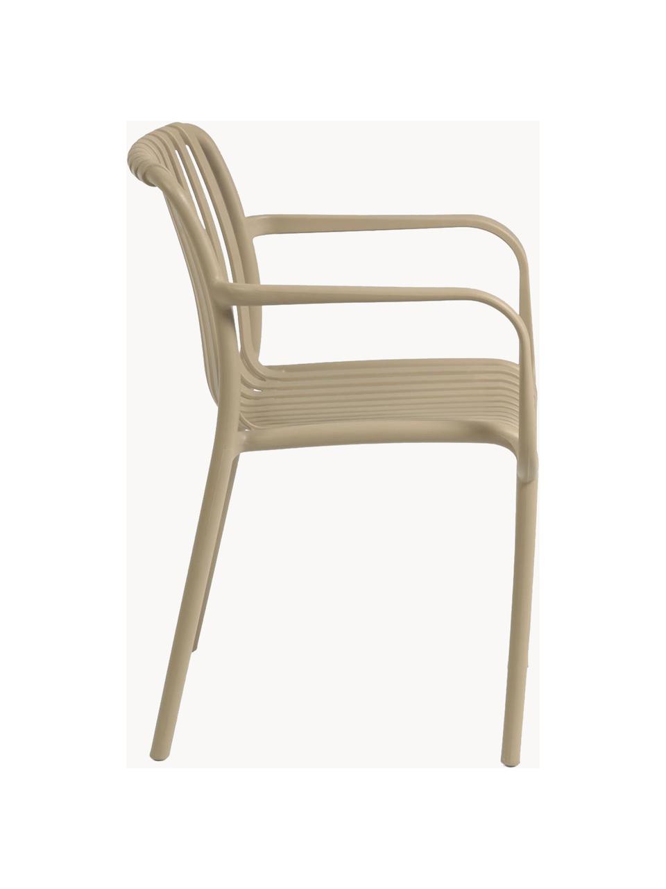 Chaise de jardin à accoudoirs Isabellini, Plastique, Beige, larg. 54 x prof. 49 cm