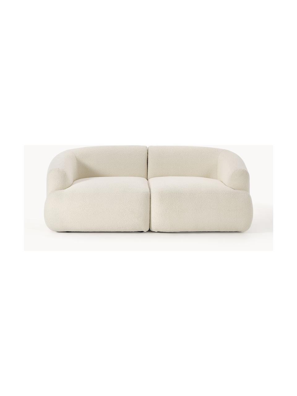 Modulares Teddy-Sofa Sofia (2-Sitzer), Bezug: Teddy (100 % Polypropylen, Gestell: Fichtenholz, Spanplatte, , Füße: Kunststoff Das in diesem , Teddy Off White, B 190 x T 103 cm