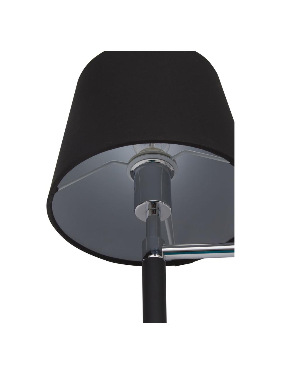 Nástenná lampa so zástrčkou Strap, Upevnenie: chrómová, čierna Tienidlo: čierna