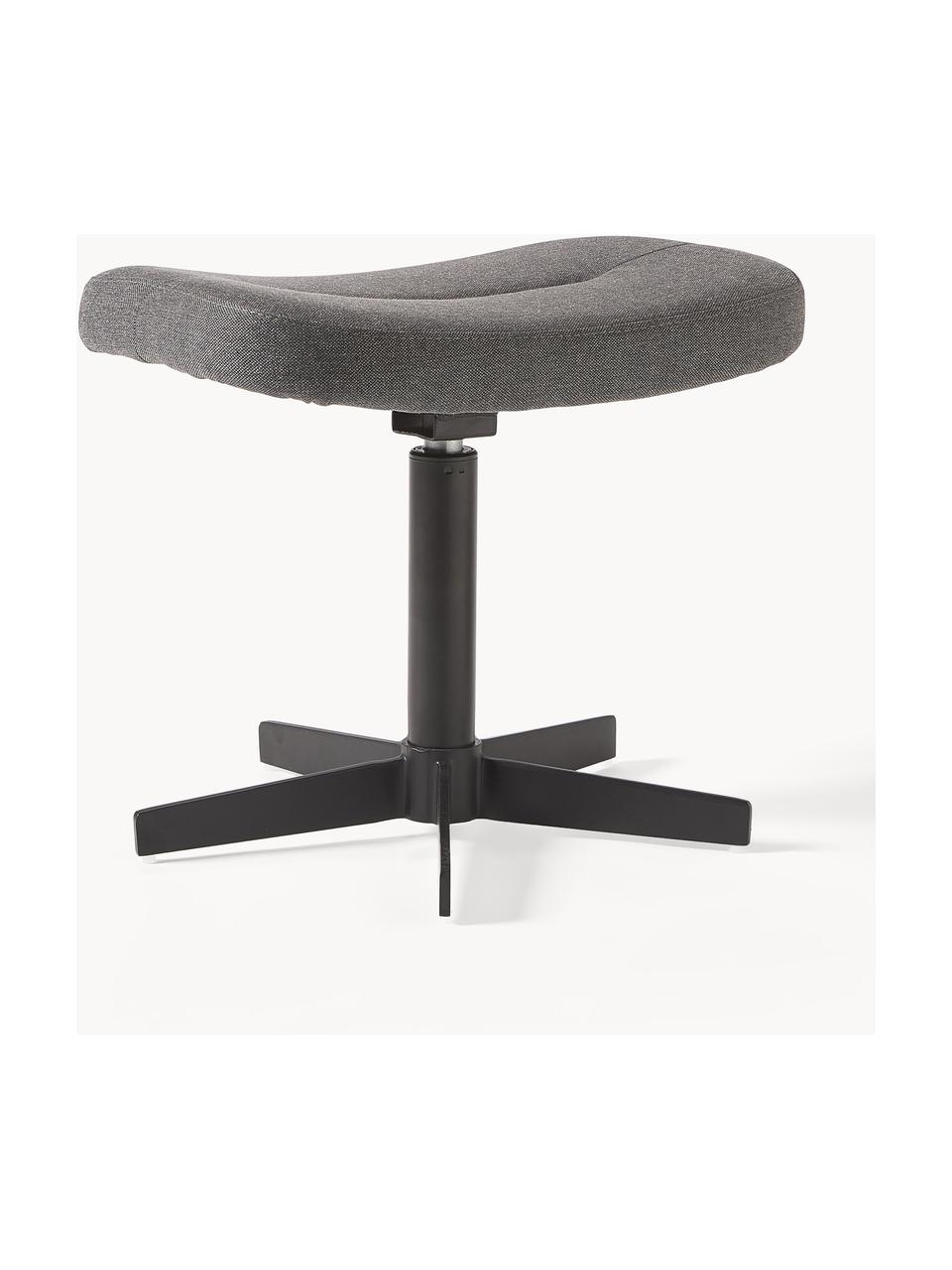 Tabouret rembourré pivotant Wing, Tissu anthracite, noir, larg. 50 x haut. 41 cm