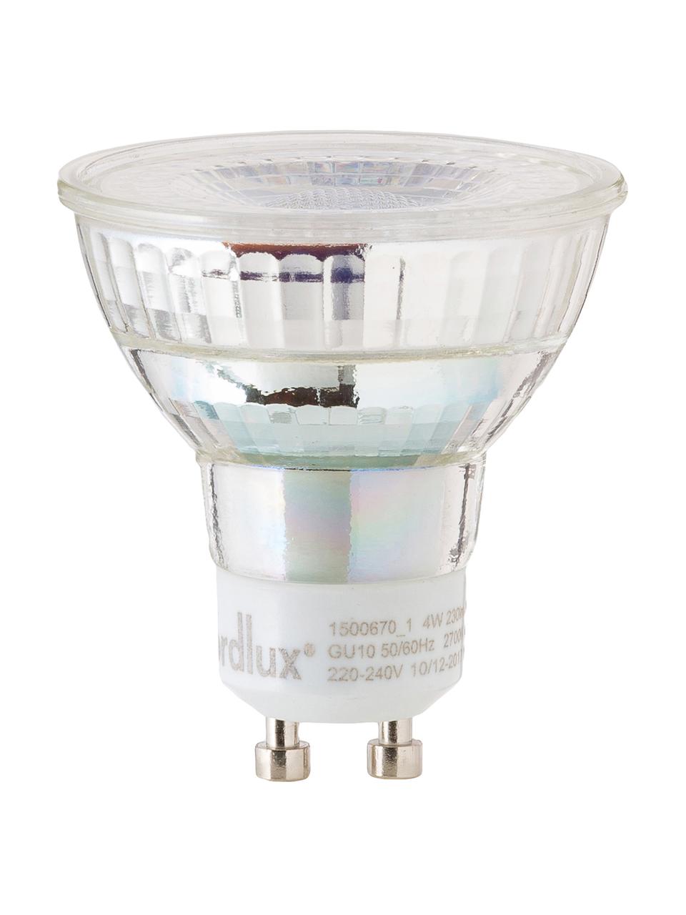 GU10 peertje, 4 watt, warmwit, 1 stuk, Peertje: glas, Fitting: aluminium, Transparant, Ø 5 x H 6 cm