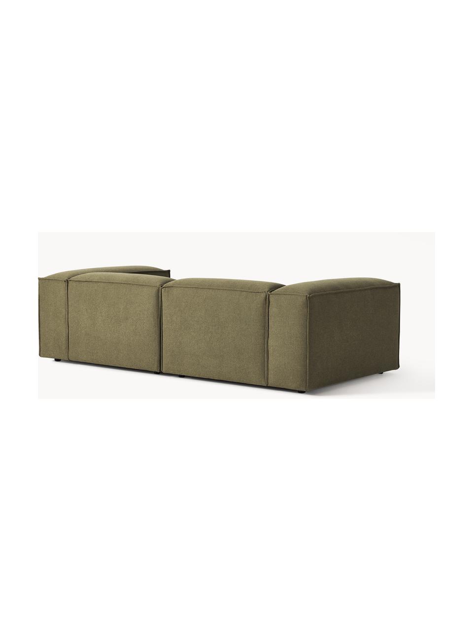 Modulares Sofa Lennon (3-Sitzer), Bezug: 100 % Polyester Der strap, Gestell: Massives Kiefernholz, Spe, Füße: Kunststoff Dieses Produkt, Webstoff Olivgrün, B 238 x T 119 cm