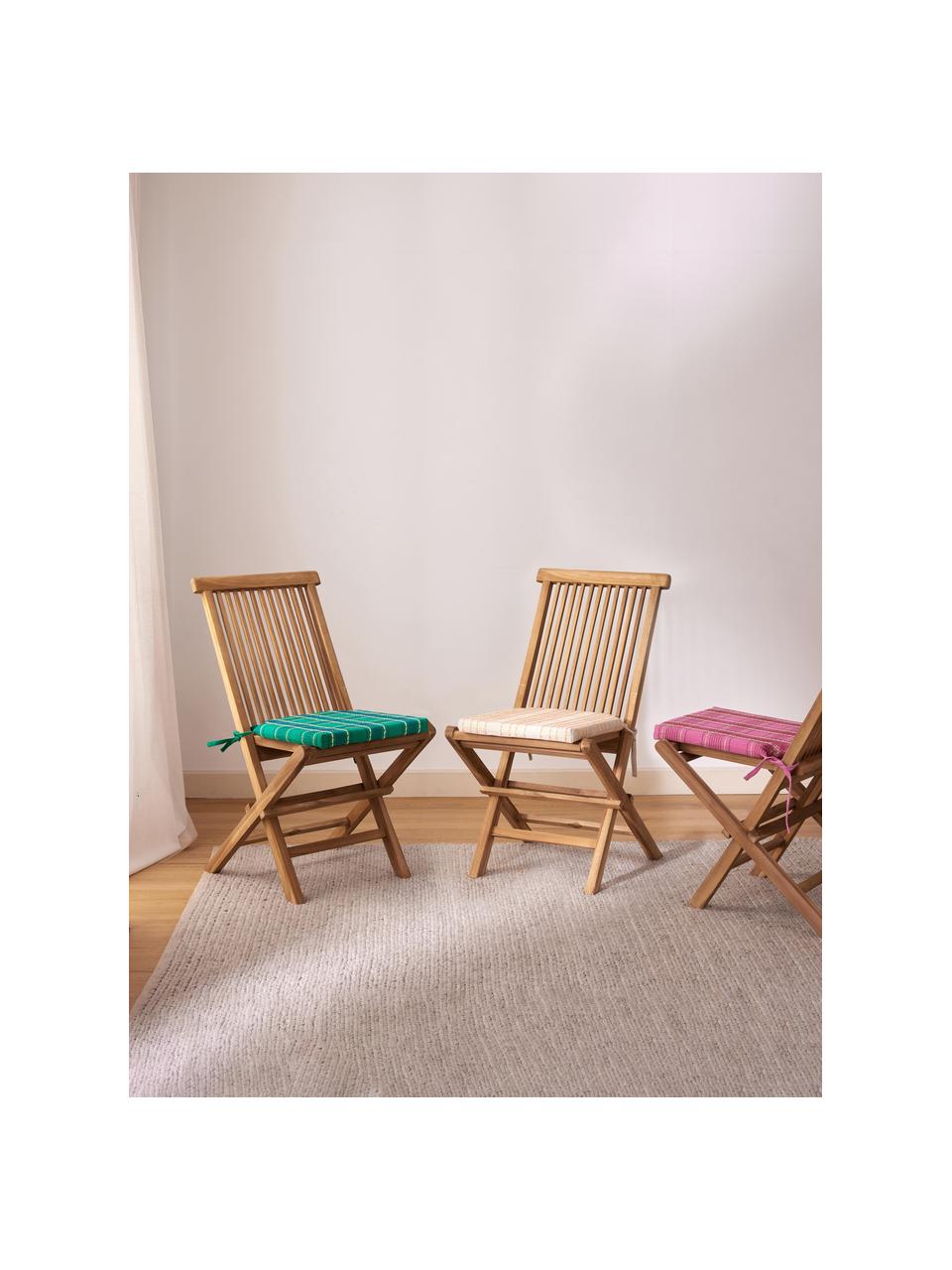 Kockovaná bavlnená poduška na stoličku Orla, 100 %  bavlna, Zelená, Š 40 x D 37 cm