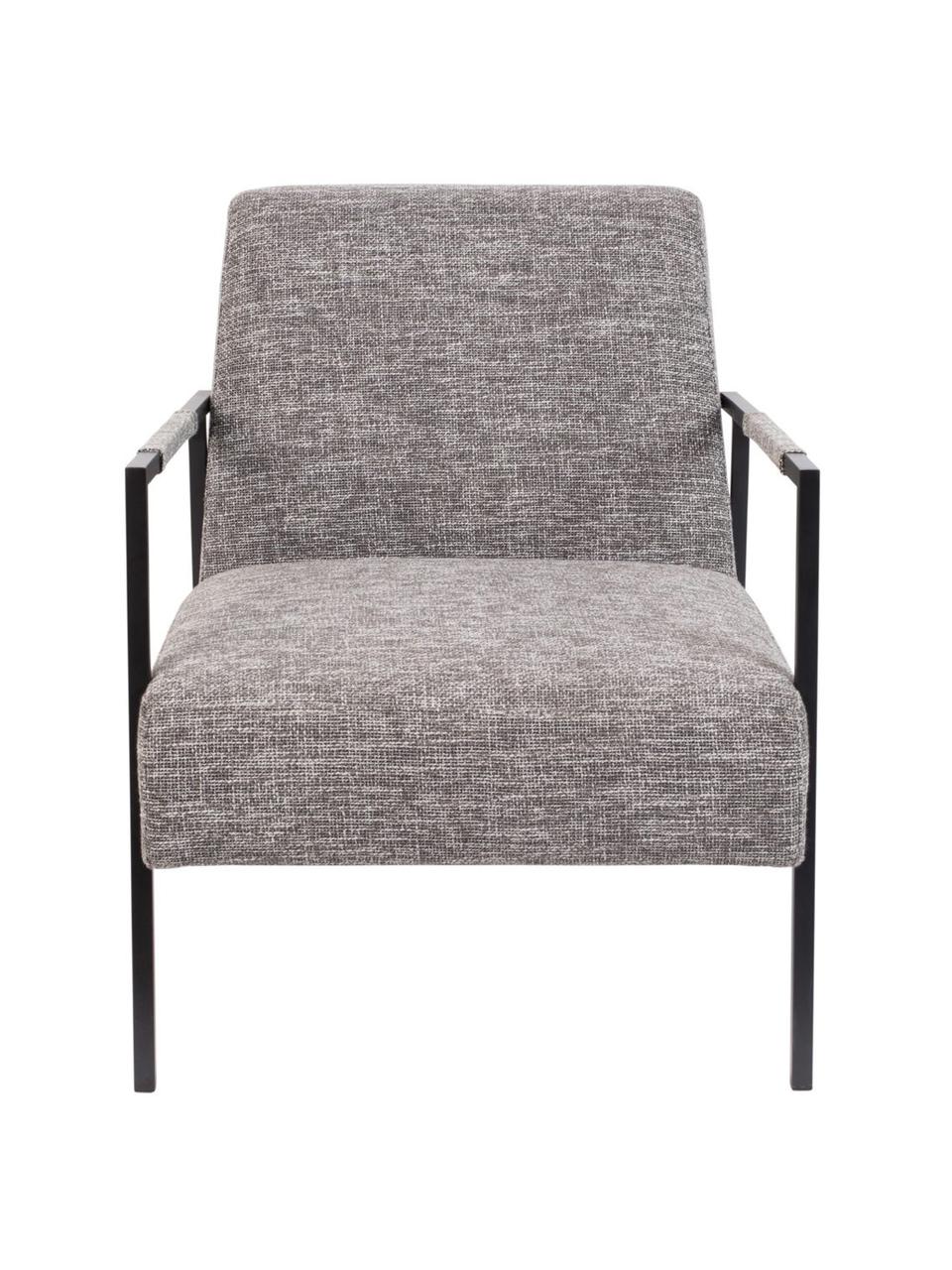 Loungesessel Wakasan in Grau, Bezug: Polyester 40.000 Scheuert, Gestell: Metall, pulverbeschichtet, Webstoff Grau, B 61 x T 81 cm