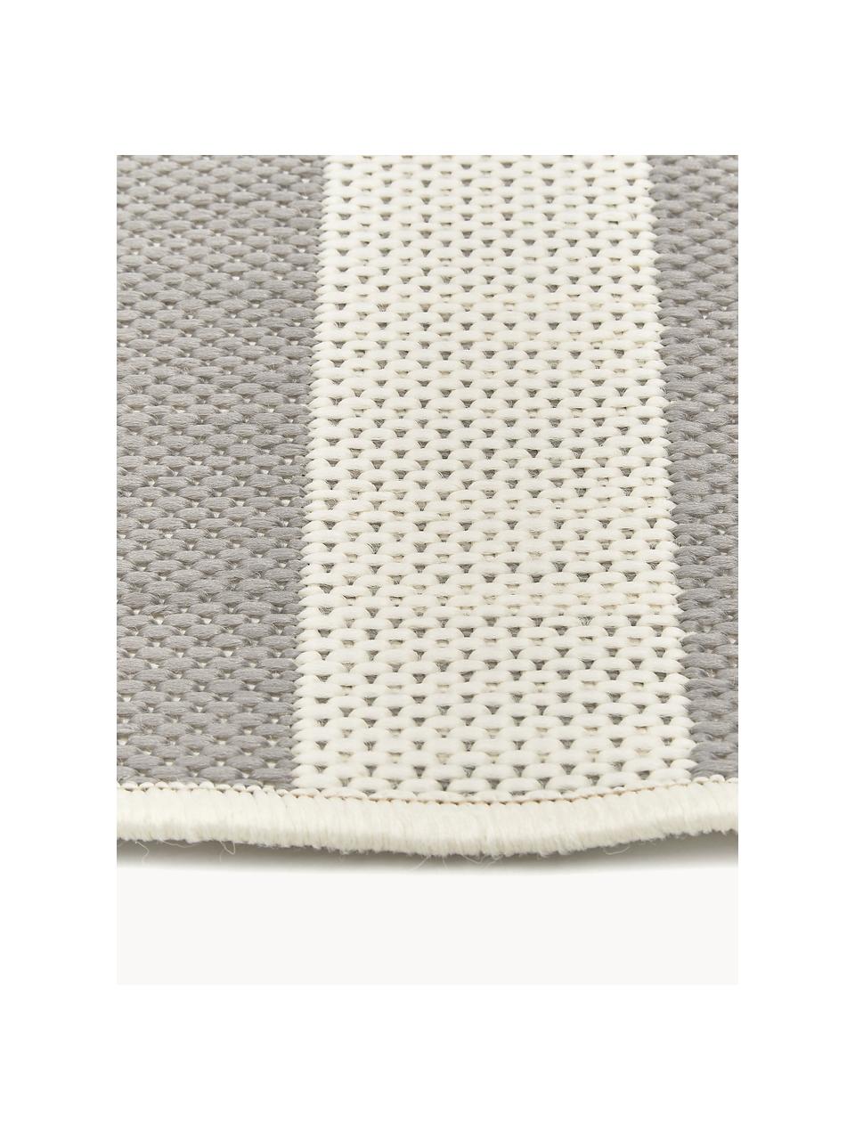 Tapis d'extérieur à jeu de rayures Axa, 86 % polypropylène, 14 % polyester, Blanc cassé, gris clair, larg. 80 x long. 150 cm (taille XS)