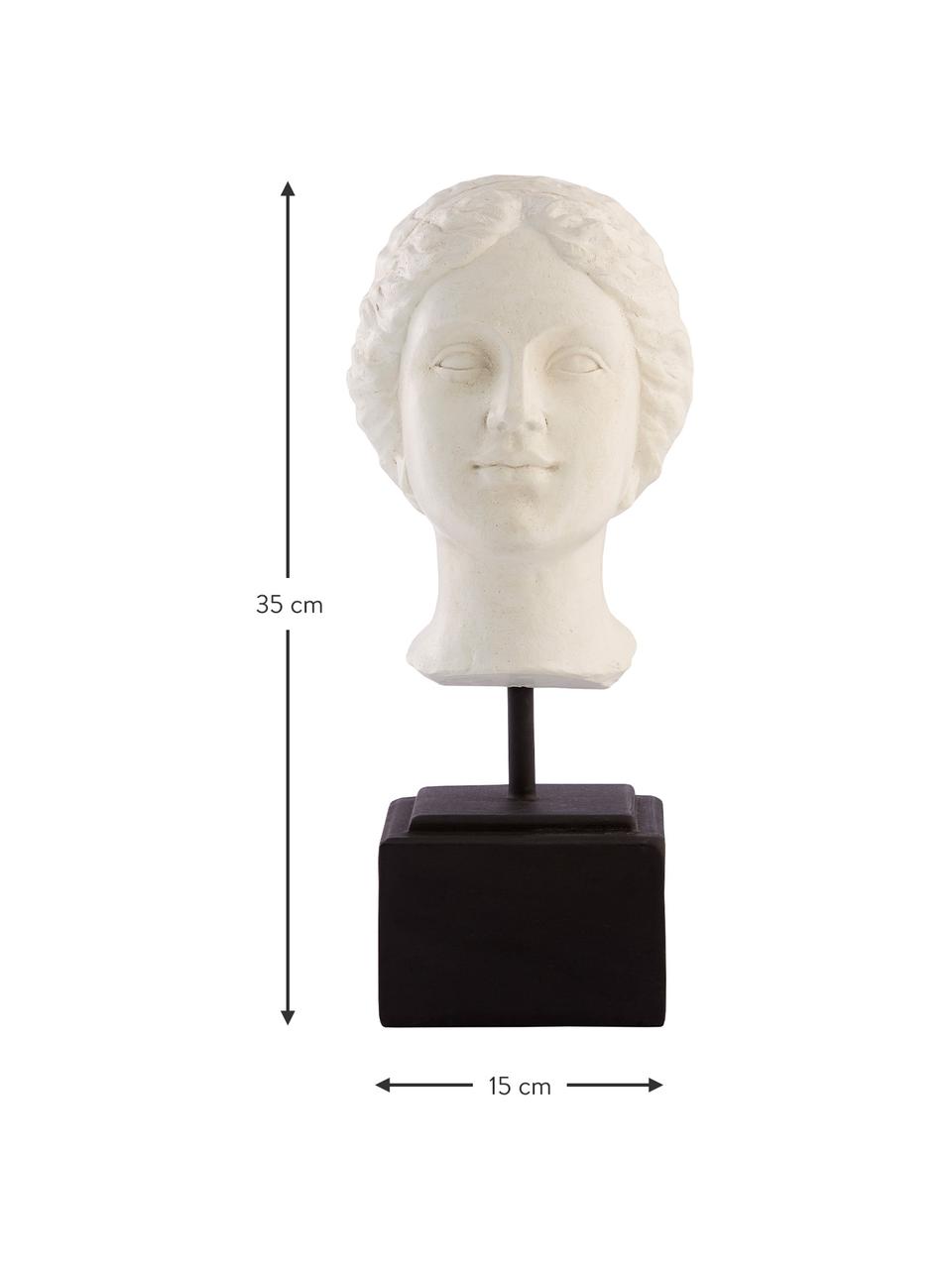Figura decorativa artesanal Serafina Girl, Plástico, Blanco, negro, An 13 x Al 35 cm