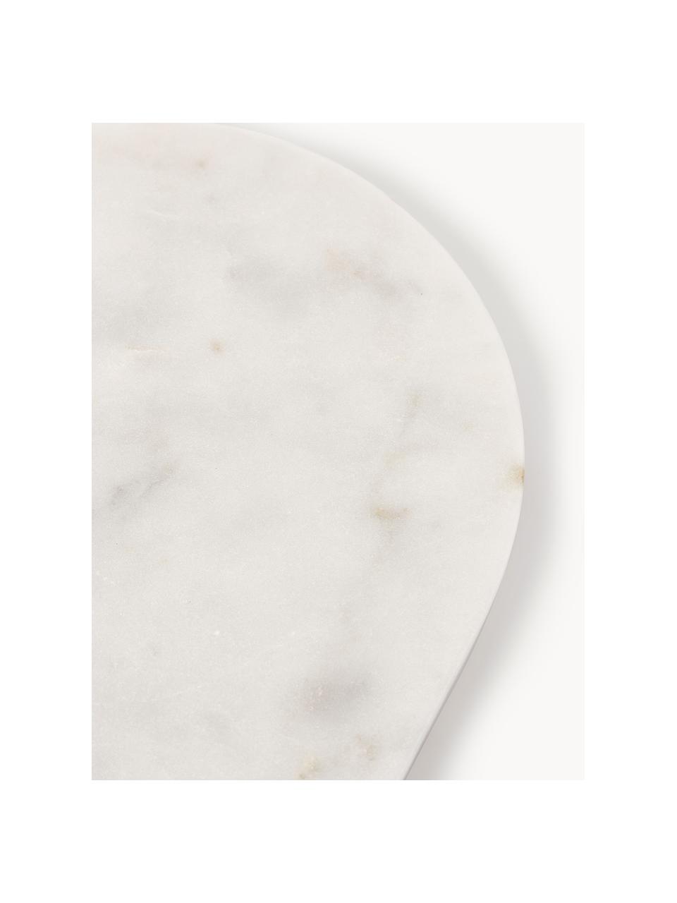 Handgefertigte Marmor-Servierplatte Aika, Marmor, Weiß, marmoriert, B 36 x T 22 cm