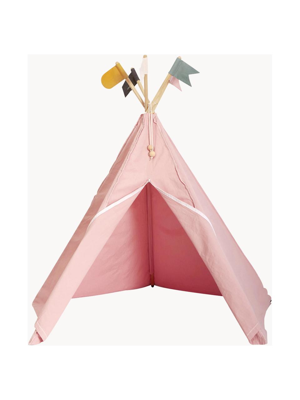 Tipi pour enfant en coton bio Hippie, 100 % coton bio, Rose, larg. 135 x haut. 135 cm