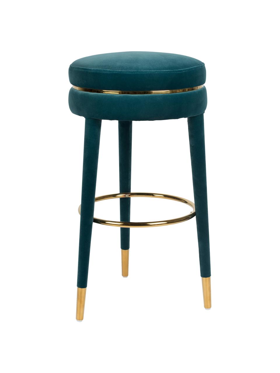 Tabouret de bar en velours I Am Not A Macaron, Bleu