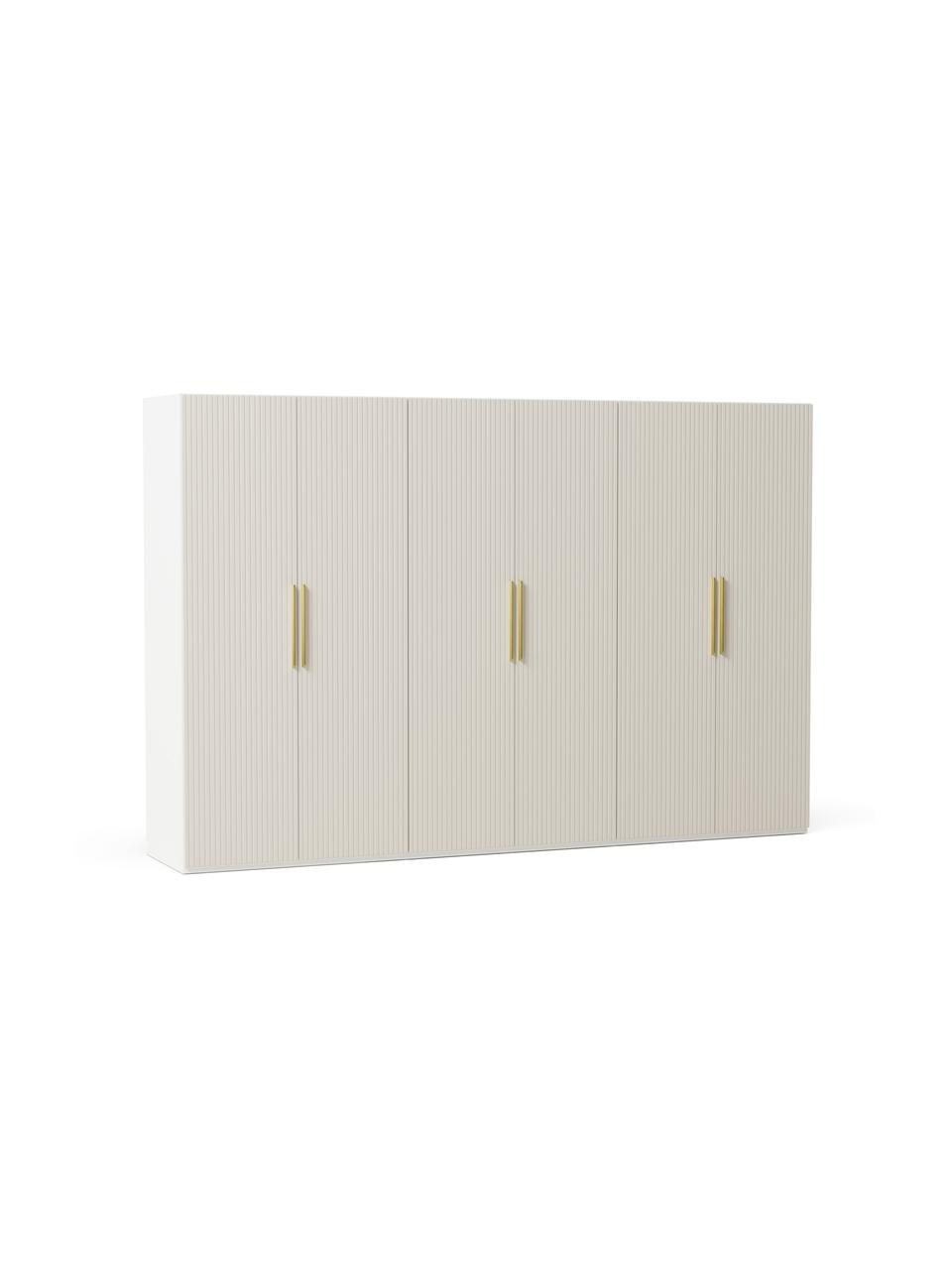 Modularer Drehtürenschrank Simone, 300 cm Breite, mehrere Varianten, Korpus: Spanplatte, FSC-zertifizi, Holz, Beige, Premium Interior, B 300 x H 236 cm