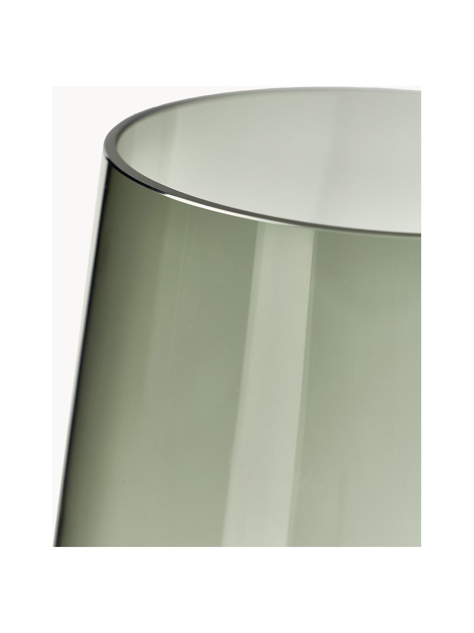 Ručně foukaná podlahová váza Échasse, V 44 cm, Olivově zelená, transparentní, Ø 22 cm, V 44 cm