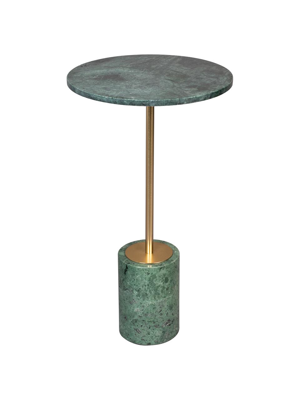 Table d'appoint ronde en marbre Gunnar, Vert, marbré