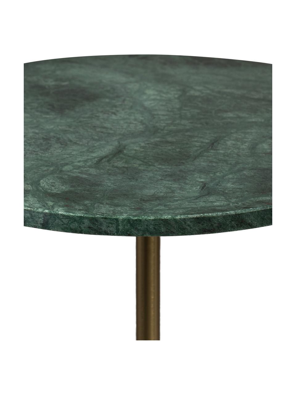 Table d'appoint ronde en marbre Gunnar, Vert, marbré