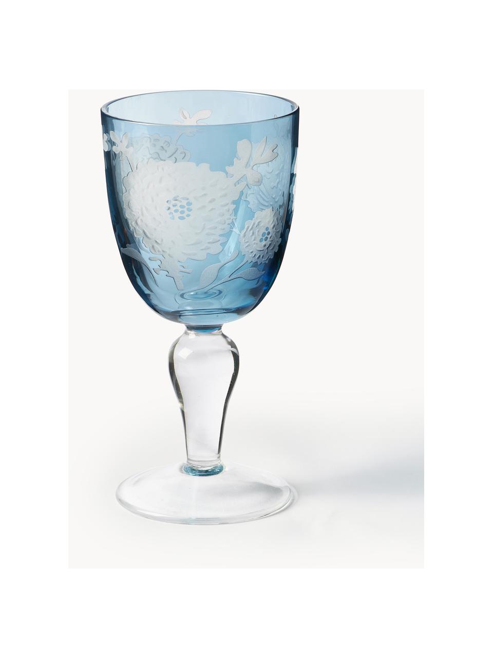 Weingläser Peony, 6er-Set, Glas, Bunt, Ø 9 x H 17 cm, 250 ml