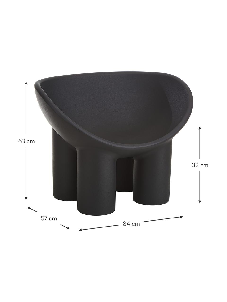 Designer Sessel Roly Poly in Anthrazit, Polyethylen, im Rotationsgussverfahren hergestellt, Anthrazit, B 84 x T 57 cm