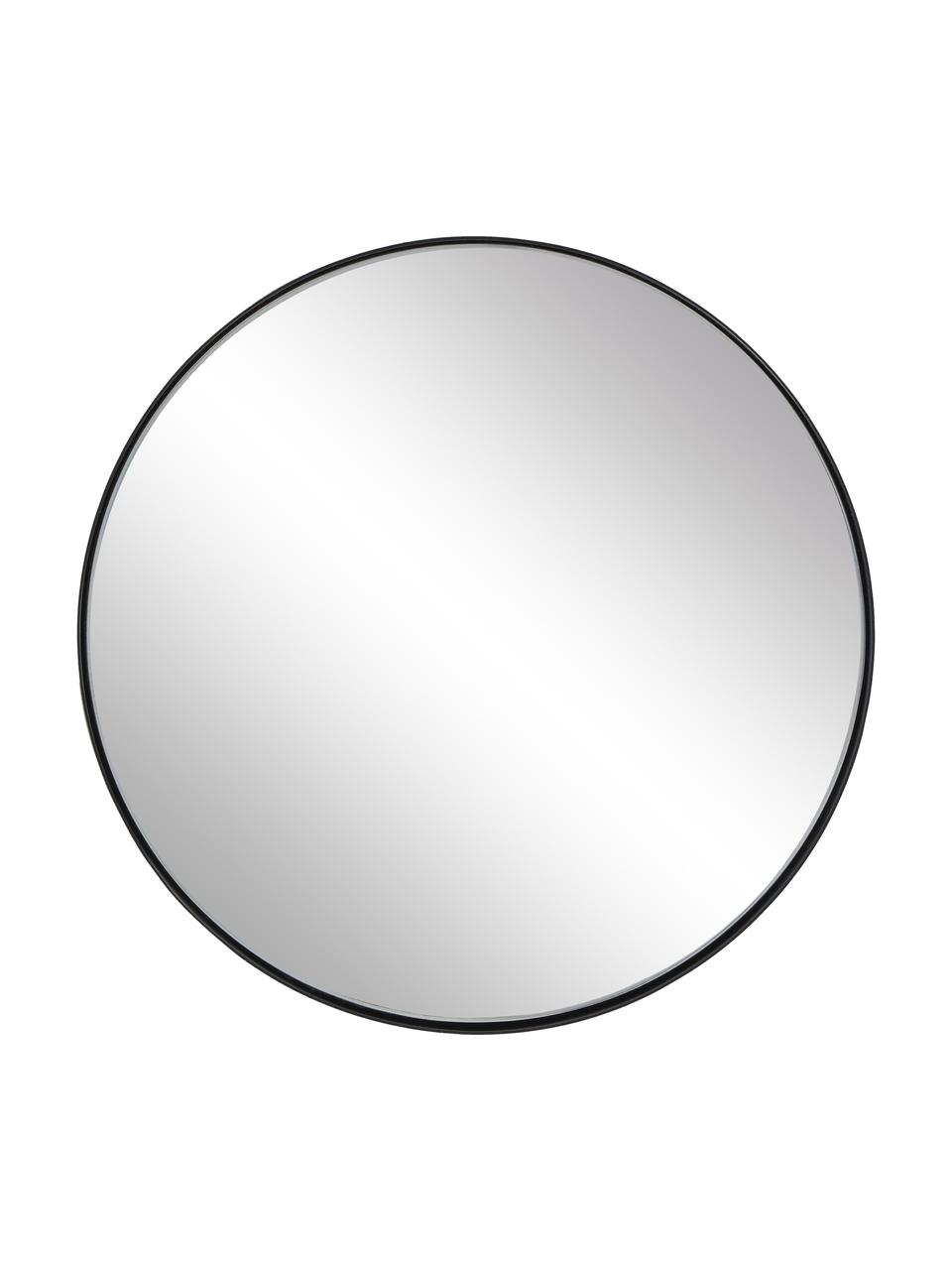 Okrągłe lustro ścienne z metalową ramą Ivy, Czarny, Ø 30 x G 3 cm