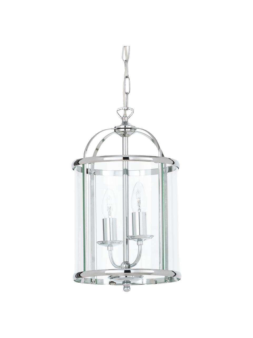 Petite suspension en verre Budgie, Chrome, transparent