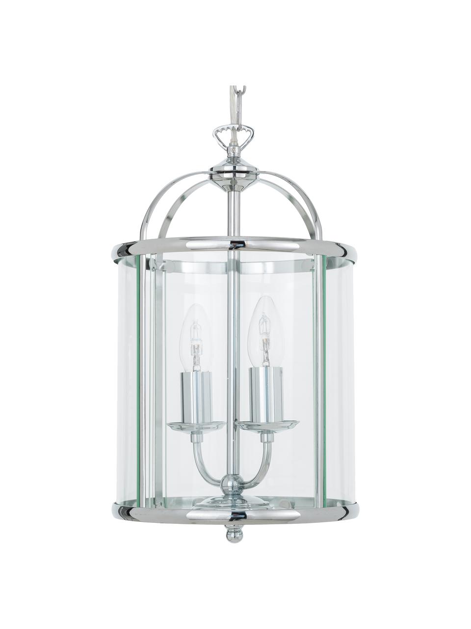 Petite suspension en verre Budgie, Chrome, transparent