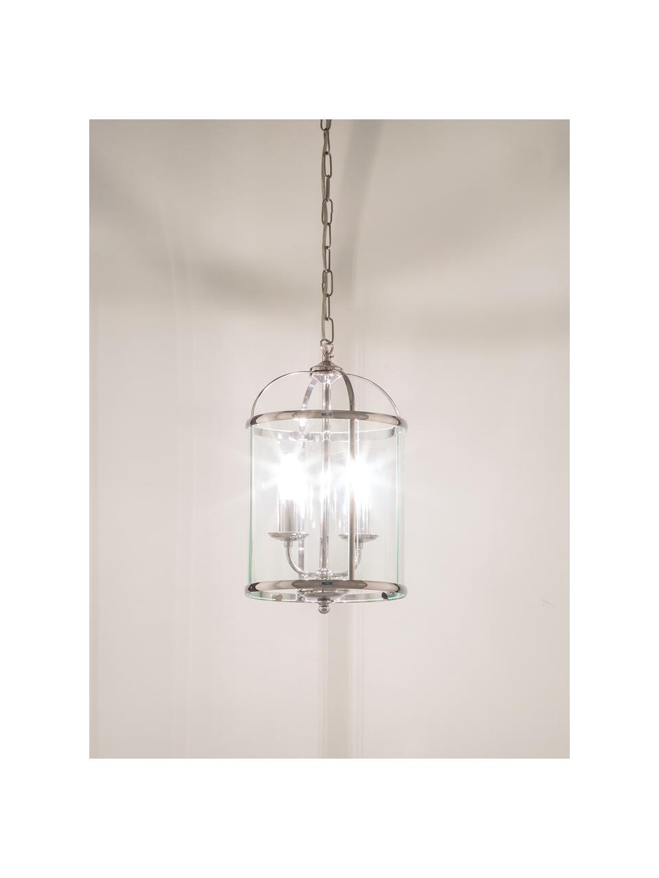 Mała lampa wisząca ze szkła Budgie, Chrom, transparentny, Ø 23 x W 41 cm