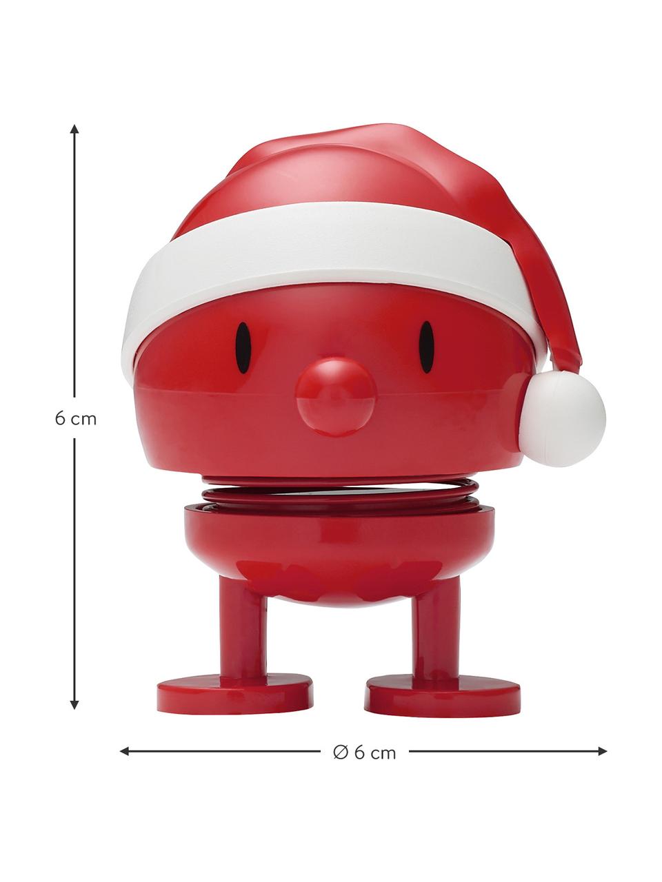Deko-Objekt Santa Bumble, Kunststoff, Metall, Rot, Weiß, Ø 6 x H 6 cm