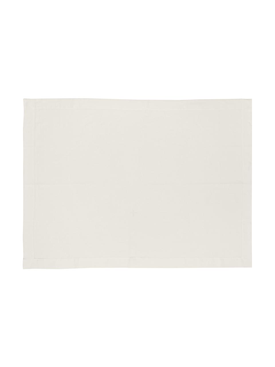 Linnen tafelkleed Alanta met open zoom, Crèmewit, Voor 4 - 6 personen (B 130 x L 170 cm)