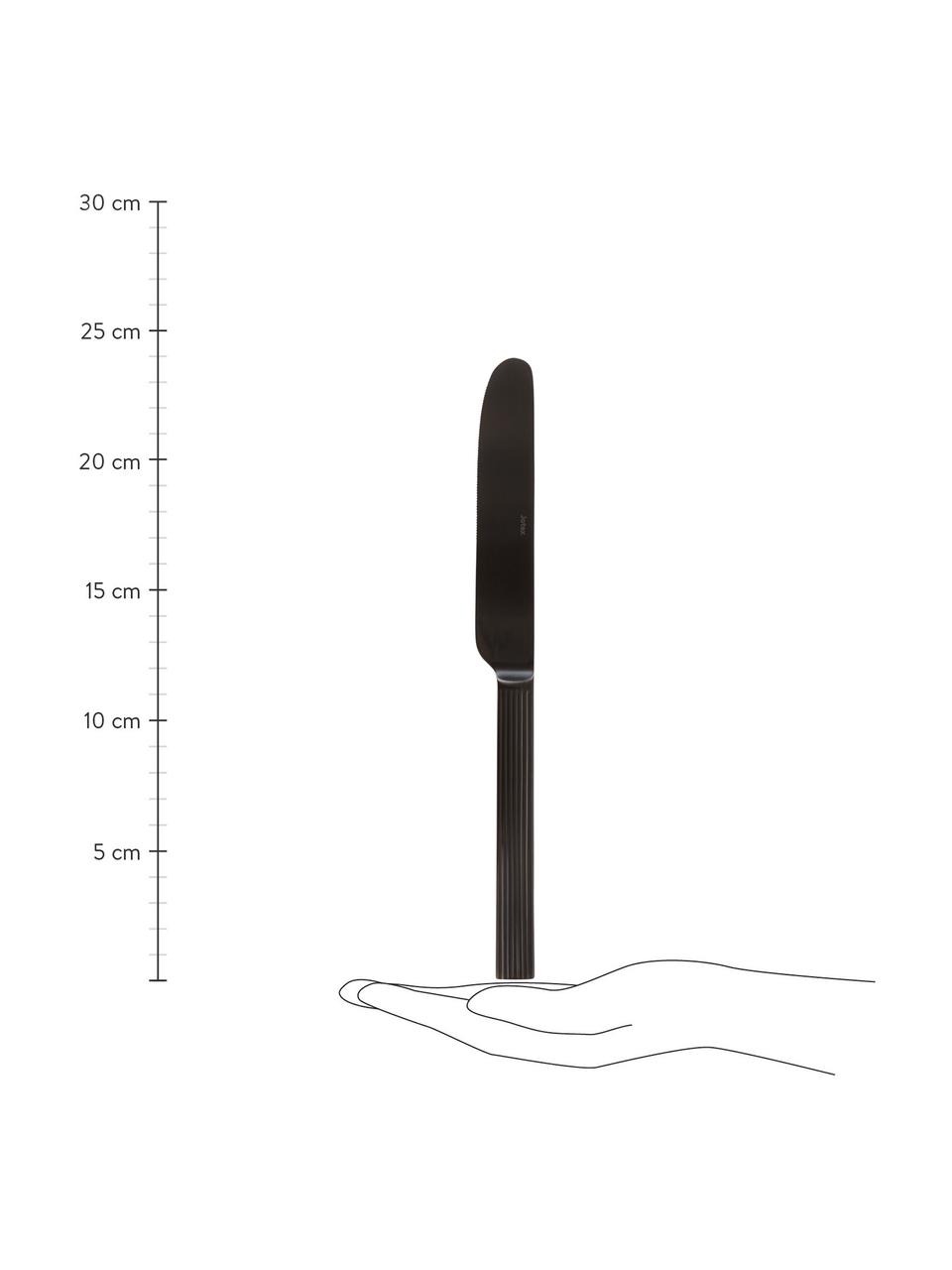 Ménagère noire avec motif rainuré sur le manche Lexi, 6 personnes (24 élém.), Acier inoxydable

Les couverts sont fabriqués en acier inoxydable. Ils sont donc durables, ne rouillent pas et sont résistants aux bactéries, Noir, mat, 6 personnes (24 élém.)