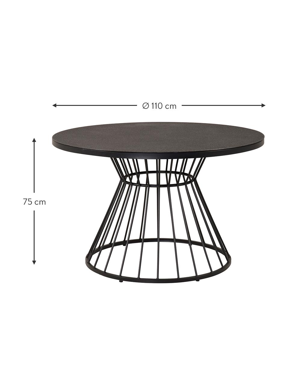 Okrúhly jedálenský stôl Tropea, Ø 110 cm, Čierna, Ø 110 cm x V 75 cm