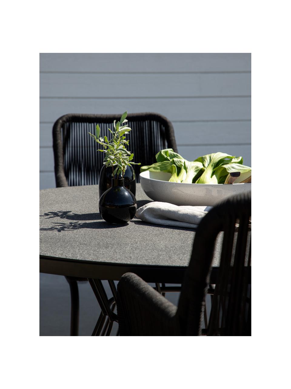 Table de jardin ronde en spraystone Tropea, Ø 110 cm, Noir, Ø 110 x haut. 75 cm