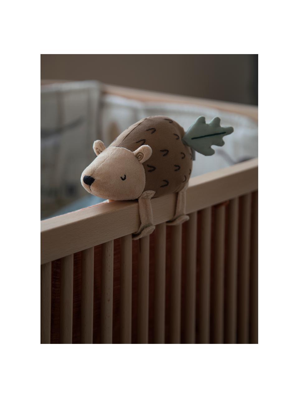 Spieluhr Twinkle the Hedgehog, Bezug: 100 % Leinen, Beige- und Brauntöne, B 20 x H 11 cm