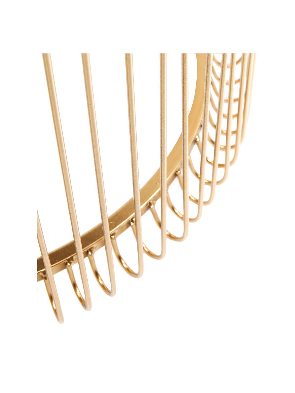 Set 2 tavolini da salotto con piano in vetro Wire, Piano d'appoggio: vetro specchiato, Struttura: metallo verniciato a polv, Dorato, Set in varie misure