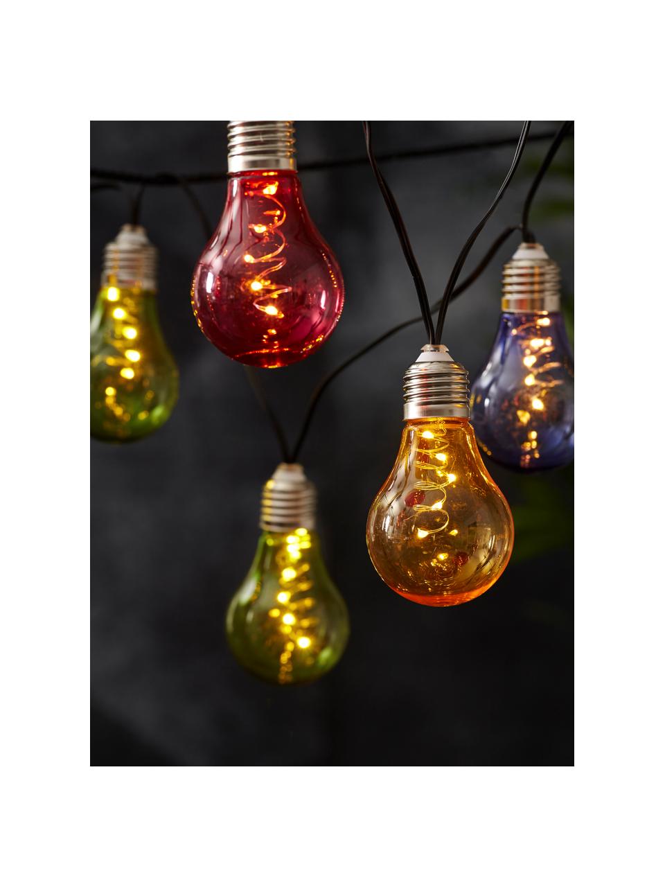 Guirnalda de luces LED Glow, 150 cm, 10 luces, Casquillo: acero inoxidable, Cable: plástico, Multicolor, L 150 cm