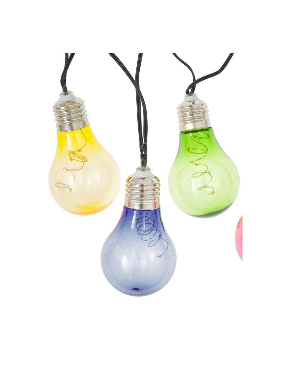 Guirnalda de luces LED Glow, 150 cm, 10 luces, Casquillo: acero inoxidable, Cable: plástico, Multicolor, L 150 cm