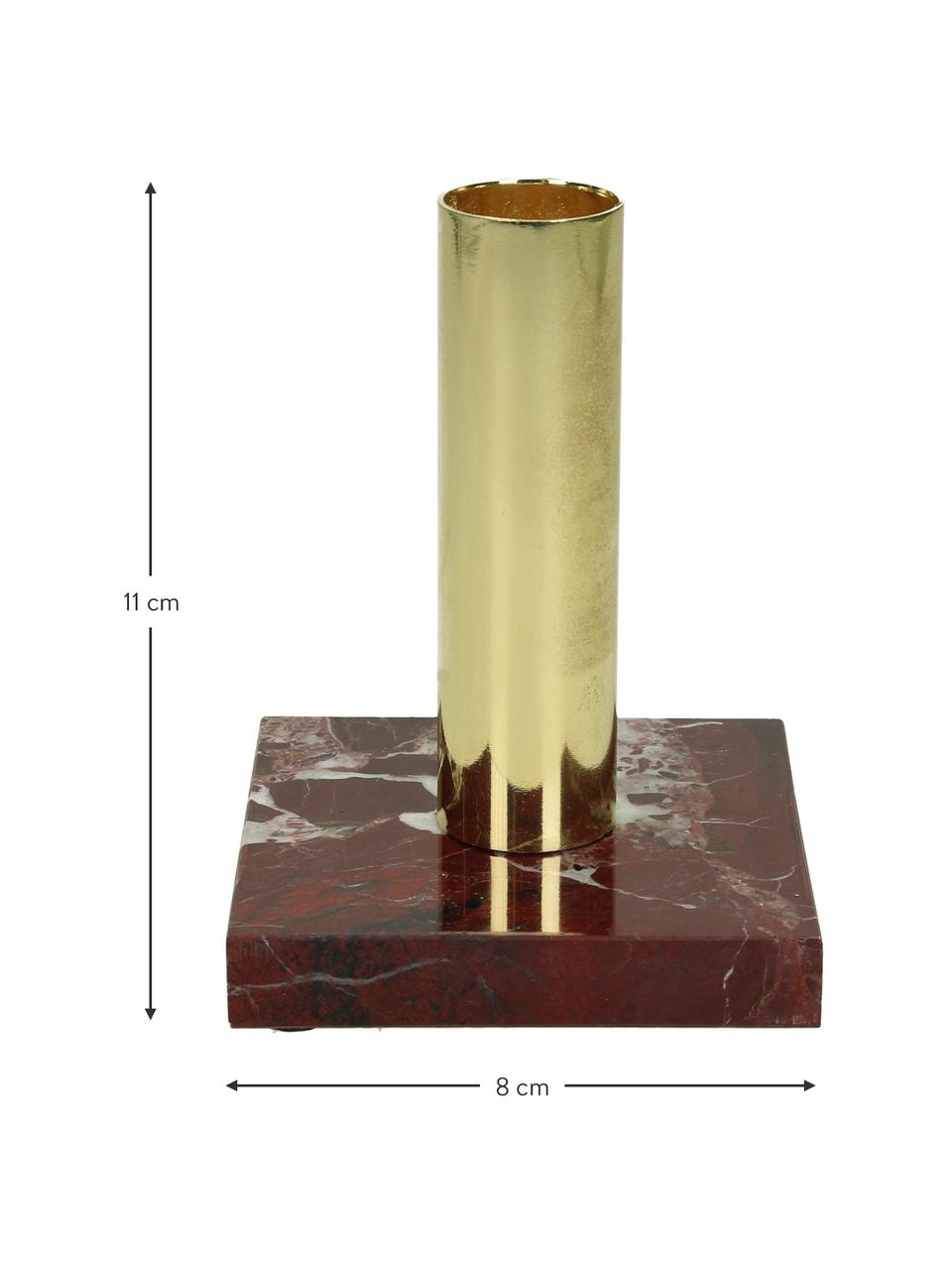 Marmor-Kerzenhalter Maria, Kerzenhalter: Aluminium, beschichtet, Rot, B 8 x H 11 cm