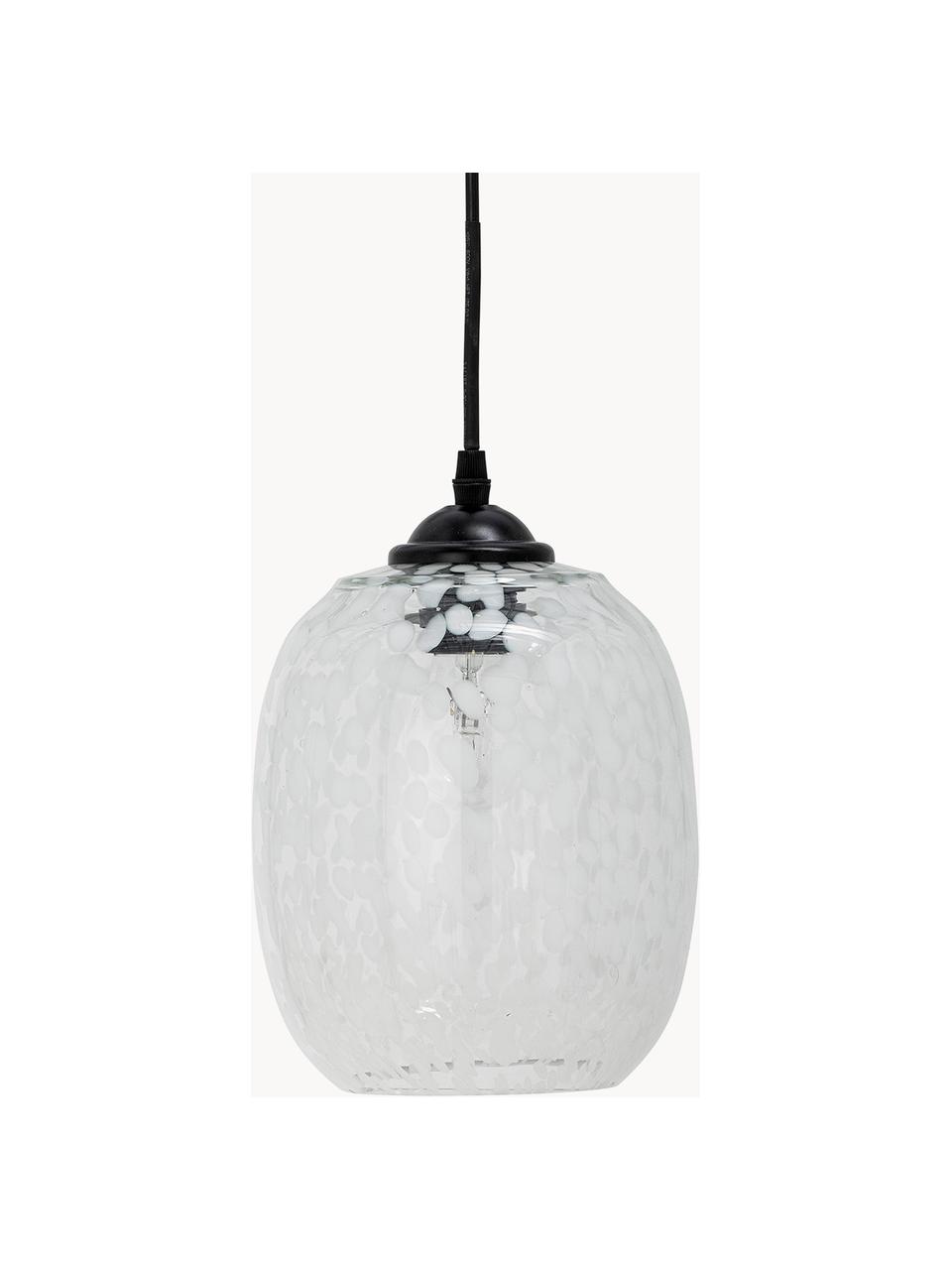 Lampa wisząca ze szkła Gisele, Transparentny, biały, Ø 18 x W 30 cm