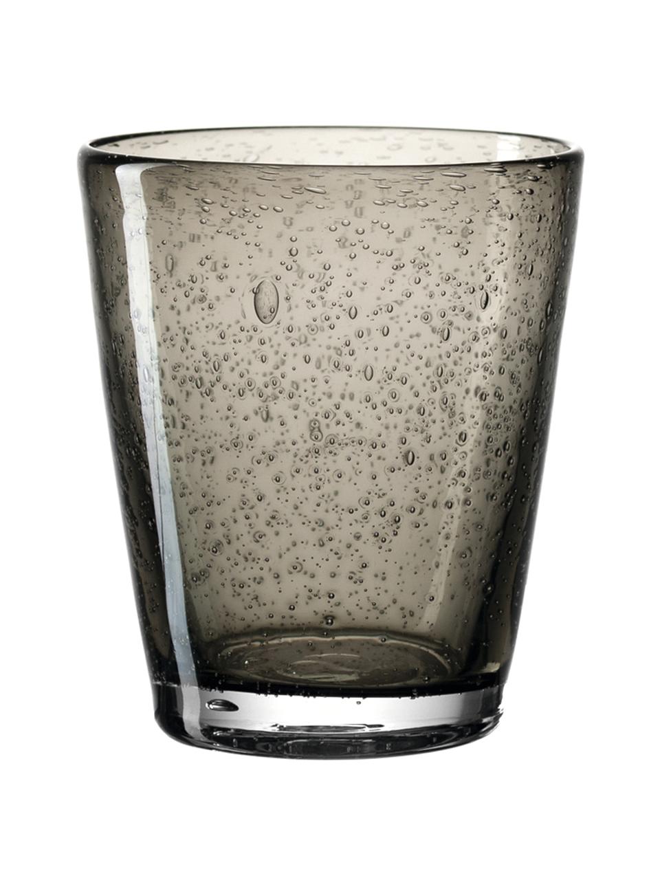Bicchieri acqua con bolle d'aria Burano 6 pz, Vetro, Grigio scuro, Ø 9 x Alt. 19 cm, 330 ml
