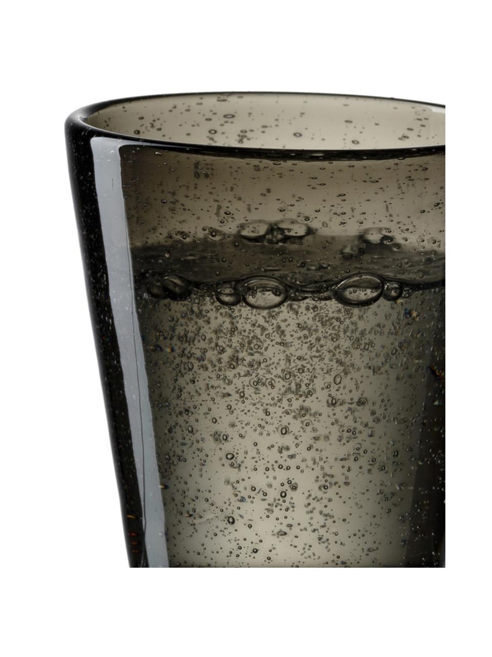 Vasos con burbujas de aire Burano, 6 uds., Vidrio, Gris oscuro, Ø 9 x Al 19 cm, 330 ml