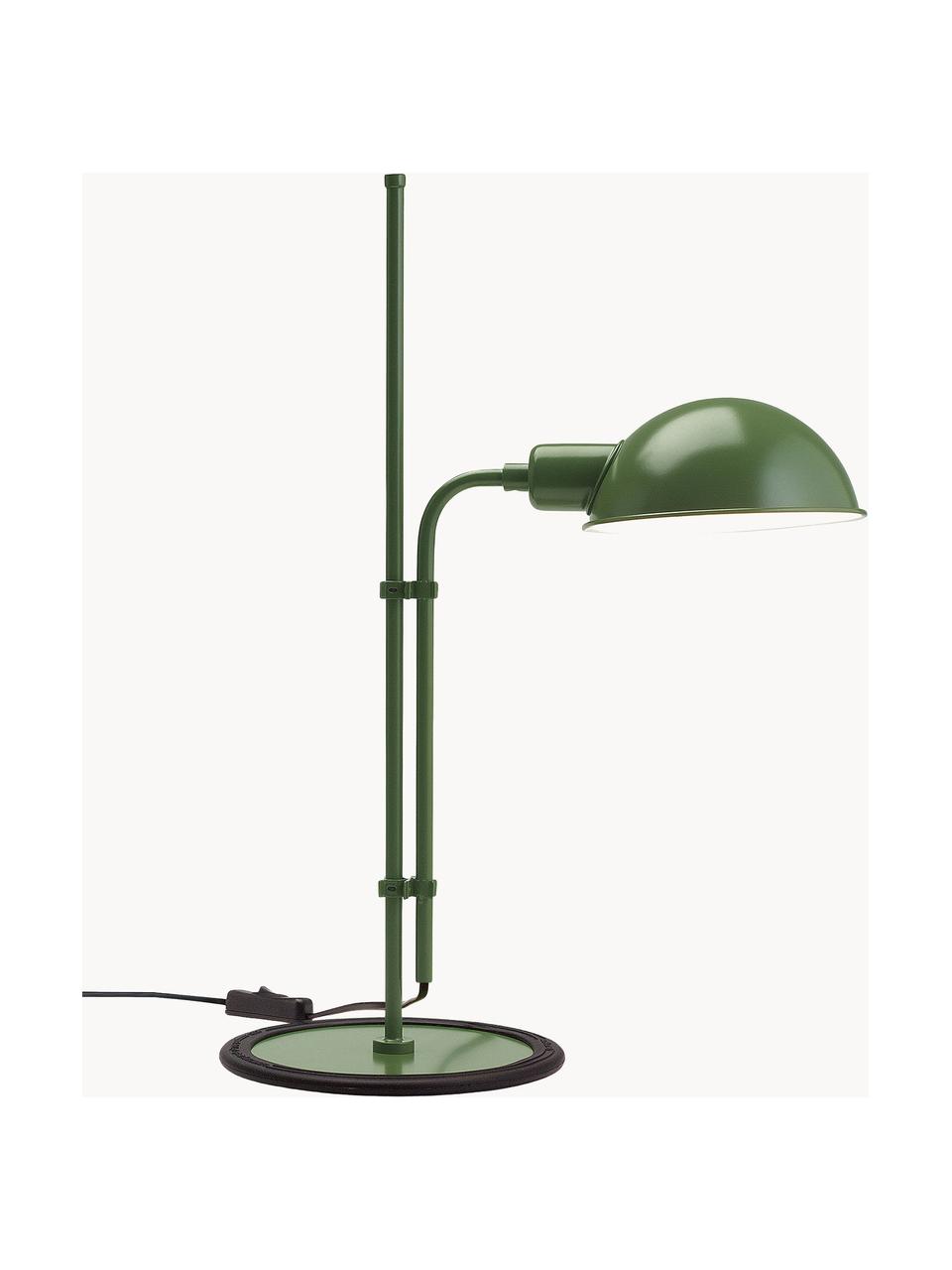 Grande lampe de bureau orientable Funiculí, Vert foncé, haute brillance, larg. 20 x prof. 36 cm