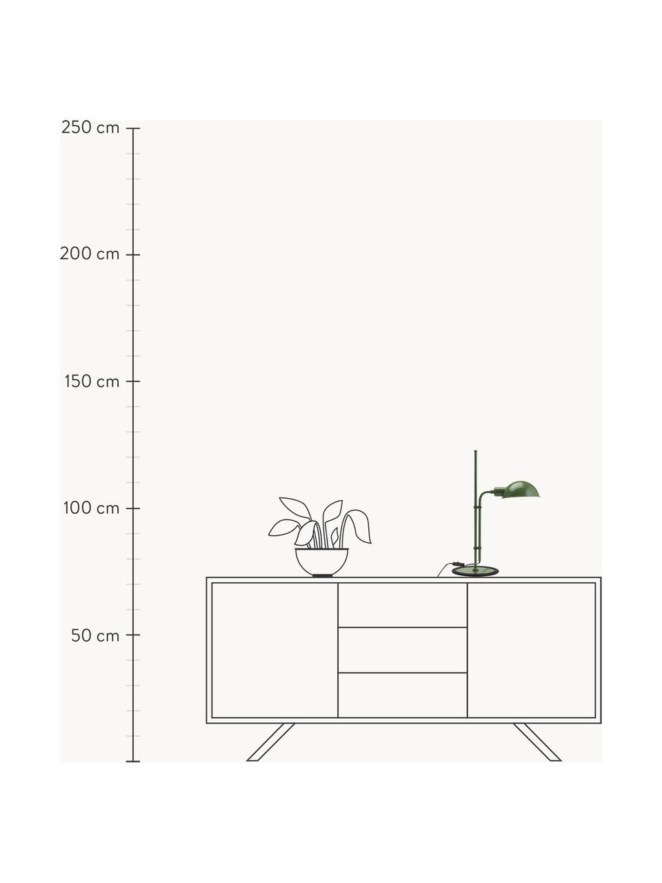 Große Schreibtischlampe Funiculí mit verstellbarem Lampenschirm, Lampenschirm: Aluminium, beschichtet, Dunkelgrün, glänzend, B 20 x T 36 cm