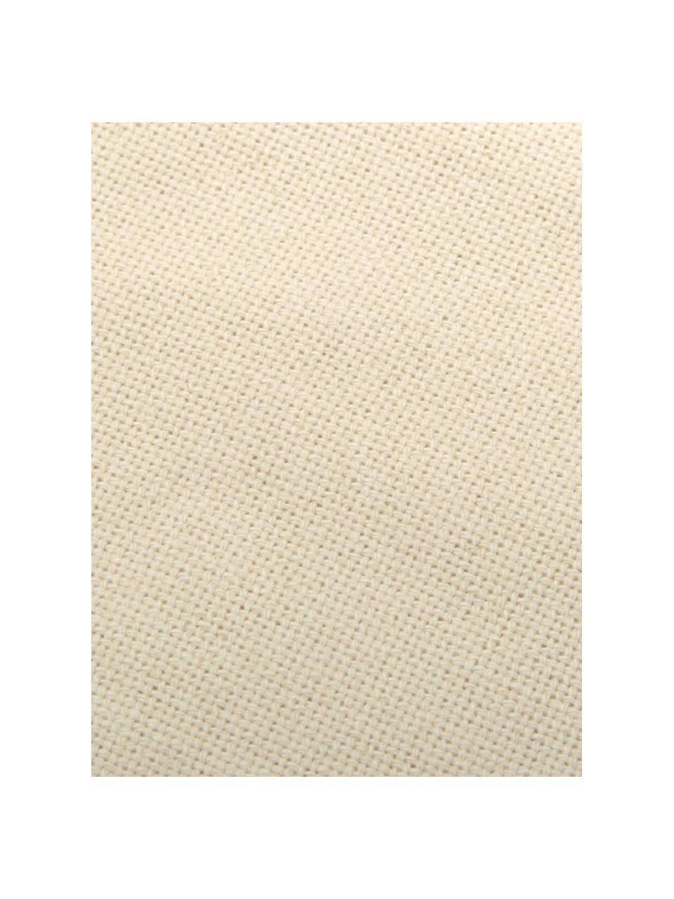 Kissen Prague in Hellbeige mit Fransenabschluss, Vorderseite: 100% Baumwolle, grob gewe, Rückseite: 100% Baumwolle, Hellbeige, B 40 x L 40 cm