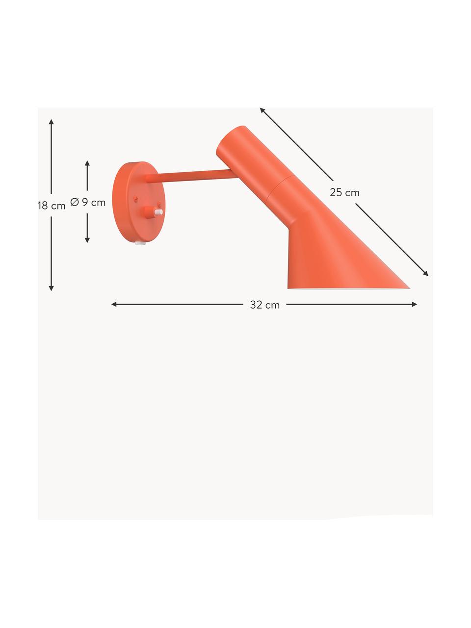 Nástěnné svítidlo se zástrčkou AJ, Oranžová, Š 32 cm, V 18 cm