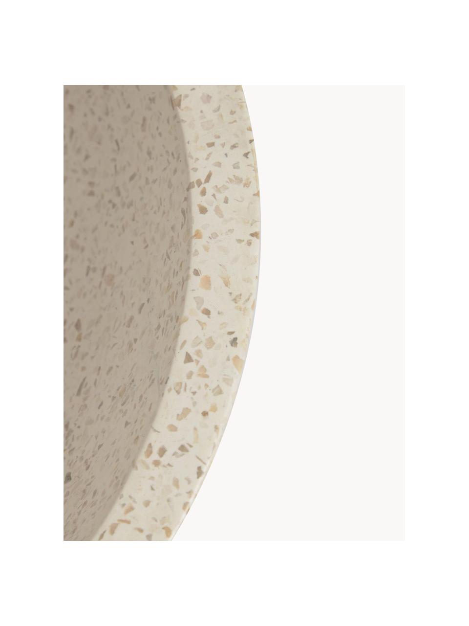 Opzetwastafel Kuveni van terrazzo, Terrazzo, Beige, terrazzo-look, Ø 40 x H 11 cm