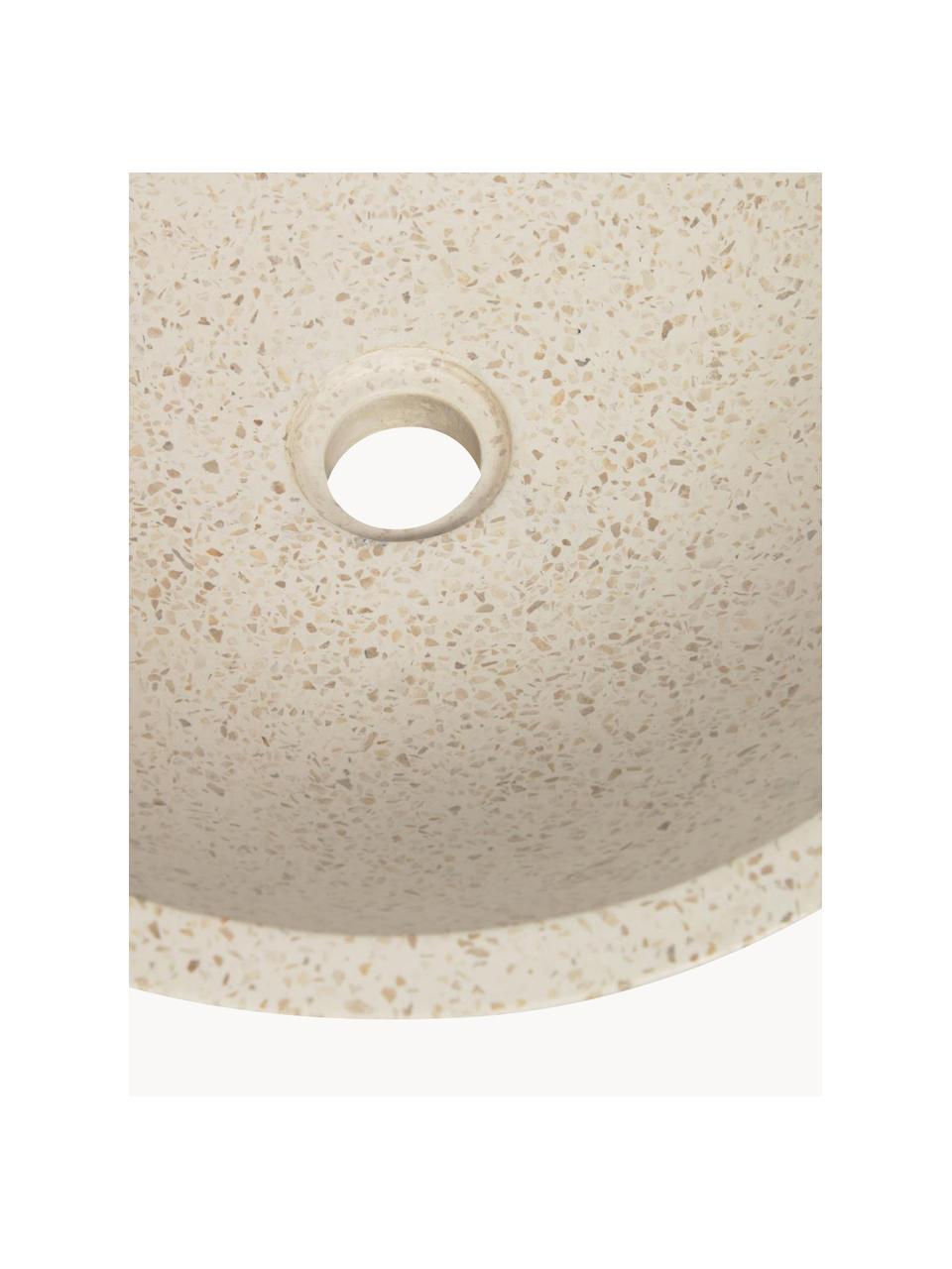 Aufsatzwaschbecken Kuveni aus Terrazzo, Terrazzo, Beige Terrazzo, Ø 40 x H 11 cm