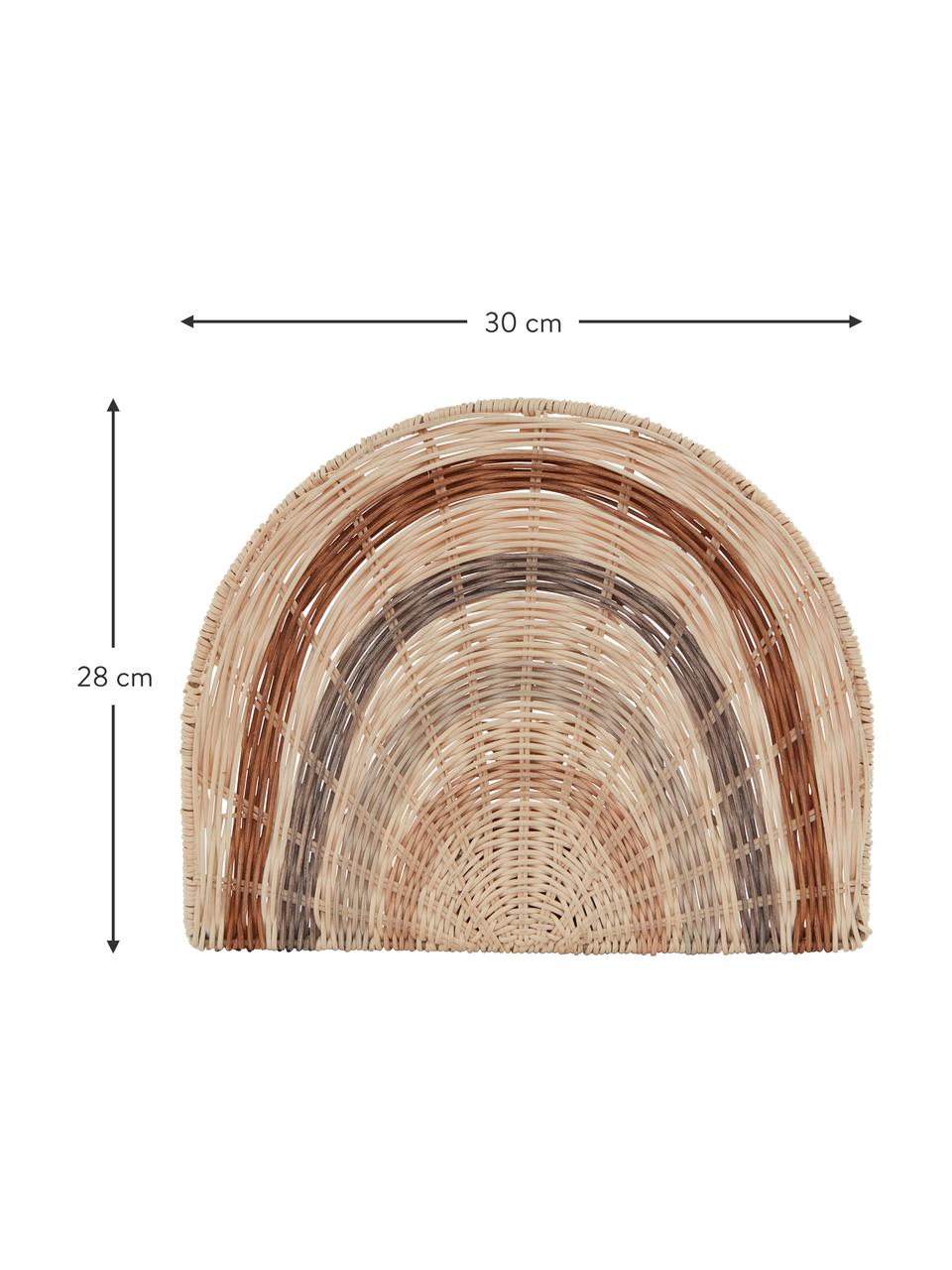 Handgemaakte LED lamp Rainbow van rotan met stekker, Lampenkap: 100% rotan, Lichtbruin, meerkleurig, B 30 x H 28 cm