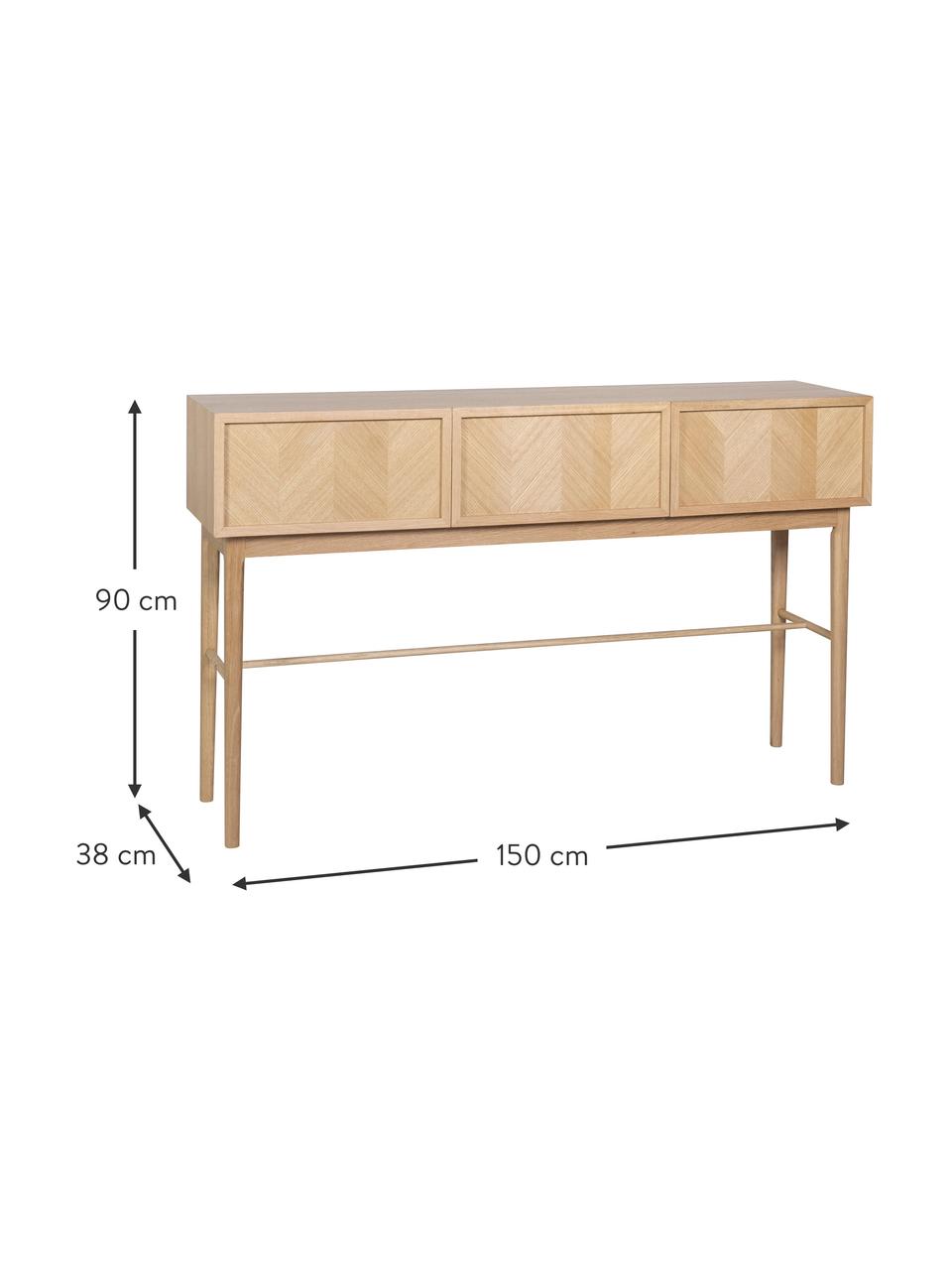 Drevený konzolový stolík Herringbone, Drevo, Š 150 x H 90 cm