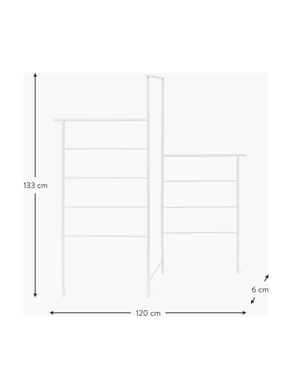 Skladací kovový držiak na uteráky Dora, Železo, práškový náter, Matná biela, Š 120 x V 133 cm