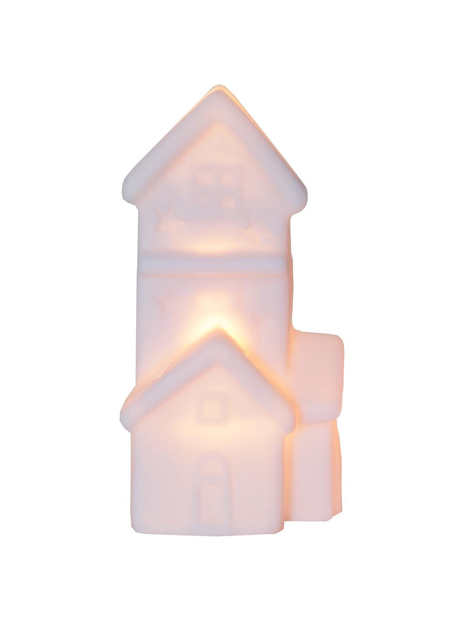 Objets lumineux LED à piles Polly, 2 élém., Plastique, Blanc, larg. 8 x haut. 16 cm