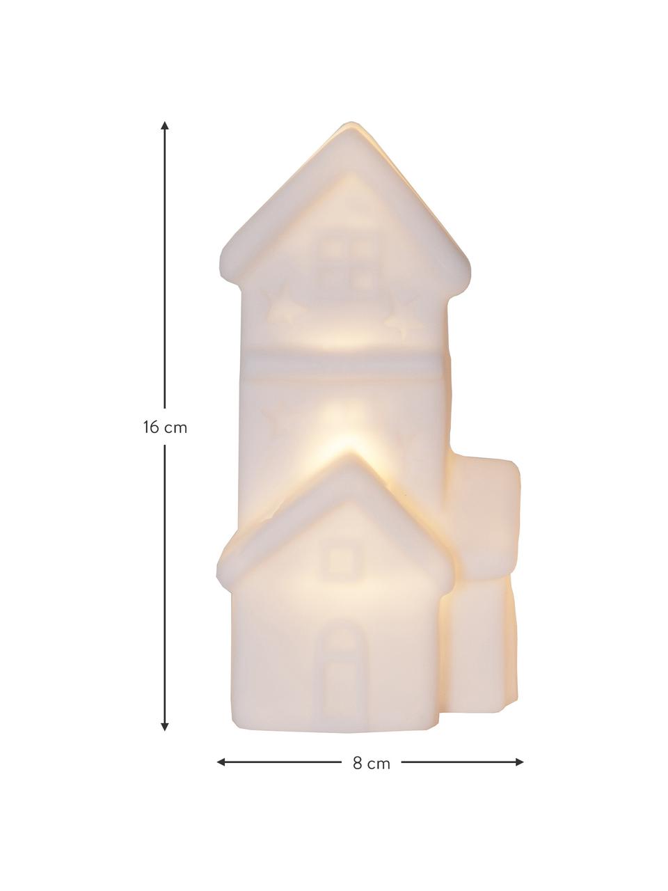Objets lumineux LED à piles Polly, 2 élém., Plastique, Blanc, larg. 8 x haut. 16 cm